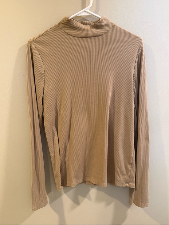 No Boundaries Tops - No Boundaries Ribbed Mock Neck Top in Beige